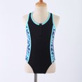 thumbnail image 3 of dPois Kids Girls 2Pcs Swimsuit Tankini Boho Print Racerback Bodysuit with Bootyshorts Bathing Suit Blue 14, 3 of 6