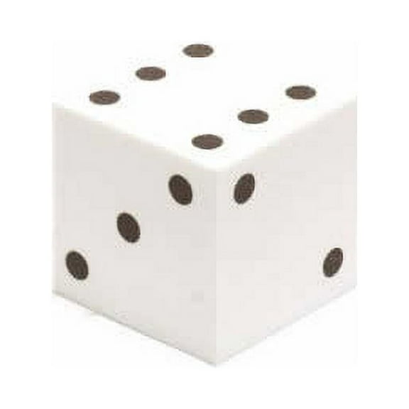 White Opaque Foam Die with Black Dots D6 50mm (2in) Pack of 1 Die Koplow Games