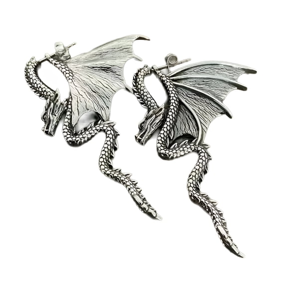 DESIGNICE Eye Catching Dragon Earrings Ear Jewelry Removable Ear Studs Stylish Dark Dragon Earrings for Parties and Performances