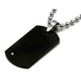 thumbnail image 2 of Titanium Kay Black Tungsten Diamond Engravable Dog Tag Pendant with 40" Bead Chain, 2 of 4