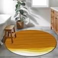 thumbnail image 4 of 3ft Round Rug, Ombre Orange Waves Non-Skid Rubber Backing Large Area Rugs - Living Room Bedroom Home Office, Abstract Art Gradient Modern Indoor Floor Mat Carpets Washable Rug, 4 of 9