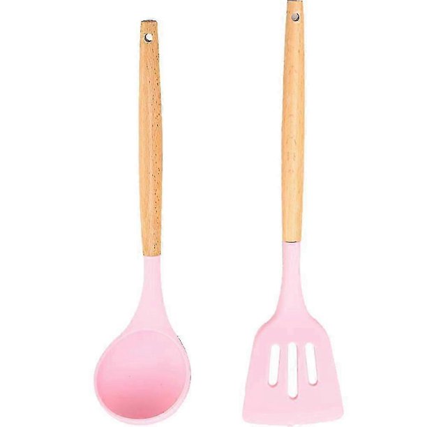 Juego de utensilios de cocina de 2 piezas, de madera, fáciles de limpiar, antiadherentes.