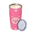 thumbnail image 3 of Kll Cartoon Pigs And Hearts Stainless Steel Vacuum Insulated Coffee Cup 20 Oz Insulated Travel Mug Water Cup With Leak-Proof Straw Lid & Flip Lid,1 Metal Straws,1 Cleaning Brush, 3 of 8