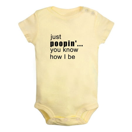 

Just Poopin You Know How I Be Funny Rompers For Babies Newborn Baby Unisex Bodysuits Infant Jumpsuits Toddler 0-12 Months Kids One-Piece Oufits (Yellow 0-6 Months)