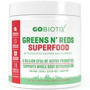 GoBiotix Super Greens Powder N' Super Reds Powder | Non-GMO | Digestive Health