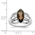 thumbnail image 5 of 925 Sterling Silver Rhodium Smoky Quartz Ring Size 6, 5 of 6