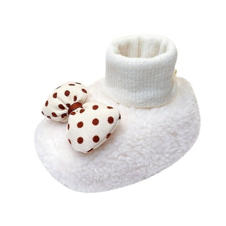 

Qufokar Toddler Shoes for Girls Toddler Girl Tennis Shoes Size 6 Winter Children Baby Toddler Shoes for Boys And Girls Flat Sock Shoes Plush Warm And Comfortable Cute Polka Dot Bow