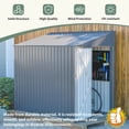 thumbnail image 5 of Upgraded 4x7 FT Heavy-Duty Metal Storage Shed, Sloped Roof Thickened Galvanized Steel Lean-to Outdoor Tool Shed with Lockable Side Door for Garden, Patio, Backyard, 5 of 8