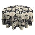 thumbnail image 4 of Pioneer Flower Floral Print Pattern Round Tablecloth 60"x60",Wrinkle Wipeable Table Cloth for Kitchen Dining Room Picnic Patio Party, 4 of 6
