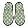 thumbnail image 2 of KLL Daisy Plaid Green Slippers for Women Men House Slip on Indoor Outdoor Bedroom Furry Fleece Lined Ladies Comfy Anti-Skid Rubber Hard Sole-Large, 2 of 8