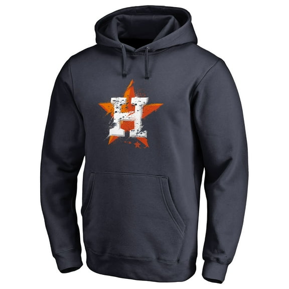Men's Navy Houston Astros Splatter Logo Pullover Hoodie