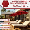 thumbnail image 3 of Autlaycil 9' Patio Umbrella with Tilt and Crank, Adjustable Outdoor Market Umbrellas, 6 Sturdy Ribs UV Protection Water Resistance for Garden, Deck, Backyard, Pool (Red), 3 of 5