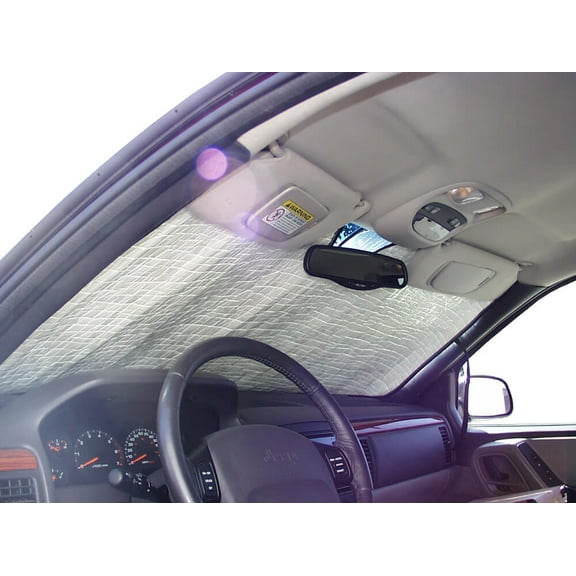 HeatShield, The Original Windshield Sun Shade, Custom-Fit for Jeep Grand Cherokee SUV 1999, 2000, 2001, 2002, 2003, 2004, Silver Series