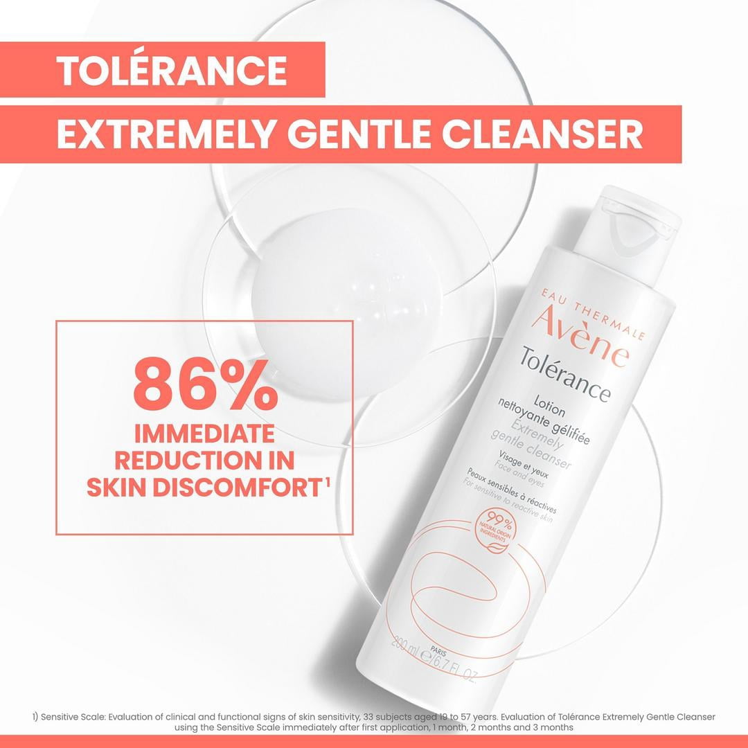 Avene Tolerance Extremely Gentle Cleanser - No-Rinse Cleansing Gel for Face - Soothes and Calms Skin, 6.7 fl oz