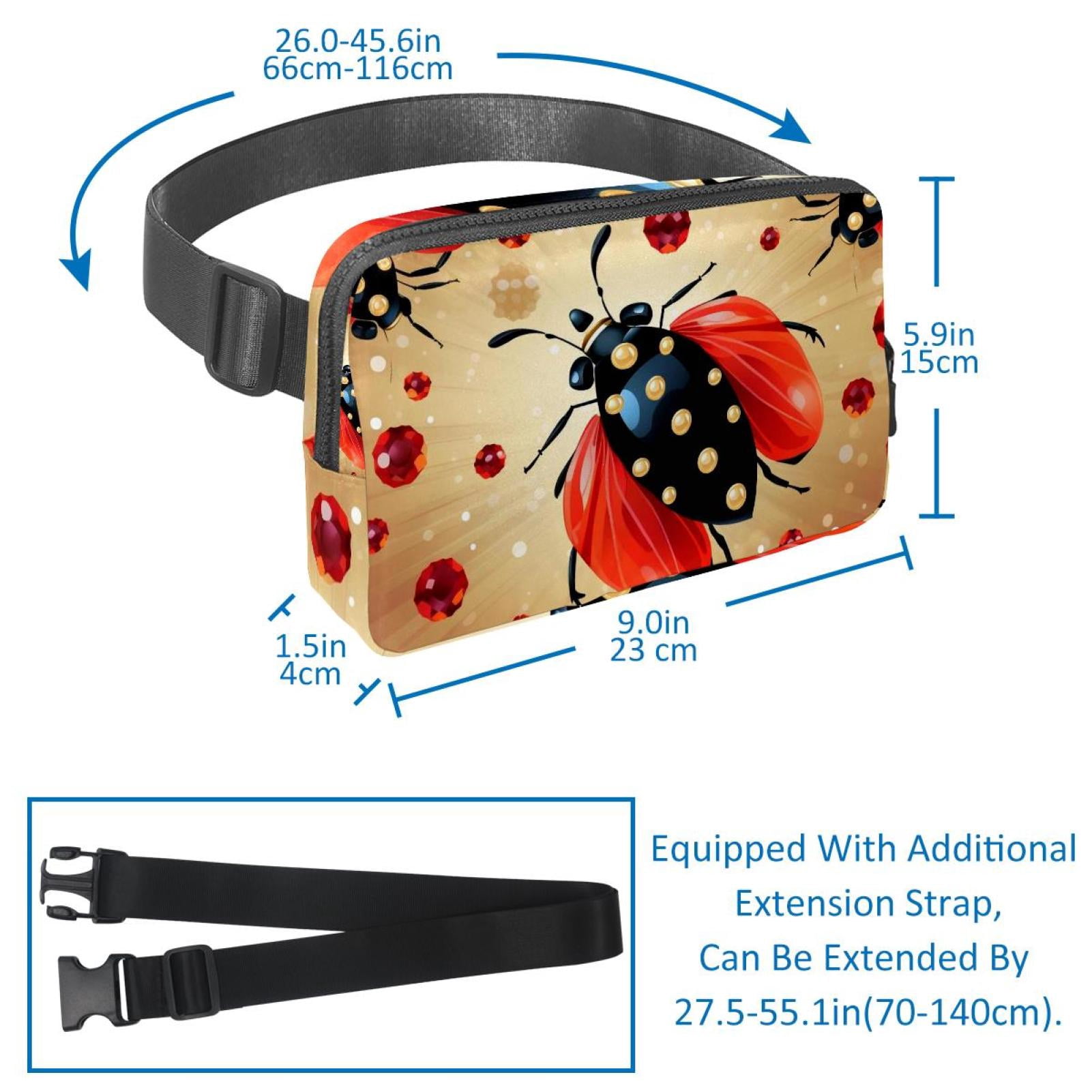 Coccinella septempunctata Cross Body Bag Waist Packs Fanny Pack Lightweight Adjustable Extension Strap Unisex