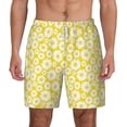 thumbnail image 3 of Uemuo Daisies Flowers Pattern Mens Swim Trunks Quick Dry Board Shorts with Mesh Lining, Stretch Beach Shorts Quick Dry No-Chafing Board Shorts-Small, 3 of 9