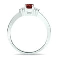 thumbnail image 2 of SZUL Women's Garnet and Diamond Half Moon Ring in 10K White Gold, 2 of 5
