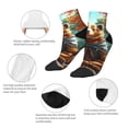 thumbnail image 5 of Fuzoiu Maple Meditating Bear Print Adult Socks, Crew Moisture-wicking Socks, Unisex Cushion Crew Socks,Casual Sports Ankle Socks, 5 of 7