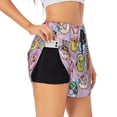 thumbnail image 3 of Lsque Cute Donuts Printed Women's Running Shorts with Liner Pockets,Elastic Quick Dry Workout Athletic Gym Yoga Shorts,Womens High Waist Shorts-Medium, 3 of 9