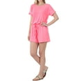 thumbnail image 3 of Zenana Women's Short Sleeve Romper with Elastic Waist & Keyhole Back Summer Loungewear, 3 of 5