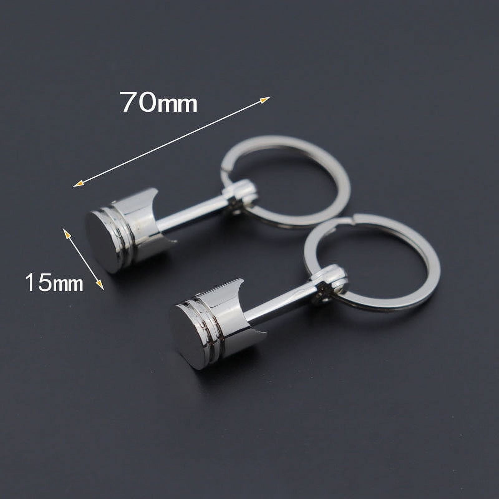 Engine Piston Key Ring Metal Alloy Keychain for Car Enthusiasts Unique Accessory Gift for Men and Women Silver Tone