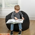 thumbnail image 5 of Emma + Oliver Small Solid Black Refillable Bean Bag Chair for Kids and Teens, 5 of 8