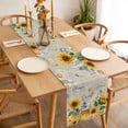 thumbnail image 3 of Table Runner 72 Inches Long for Kitchen Dining, Yellow Sunflowers Dresser Scarf Farmhouse, Dining Table Decorations for Wedding/Parties, Elegant Pastoral Floral Daisy Bees 16 x 72 In, 3 of 8