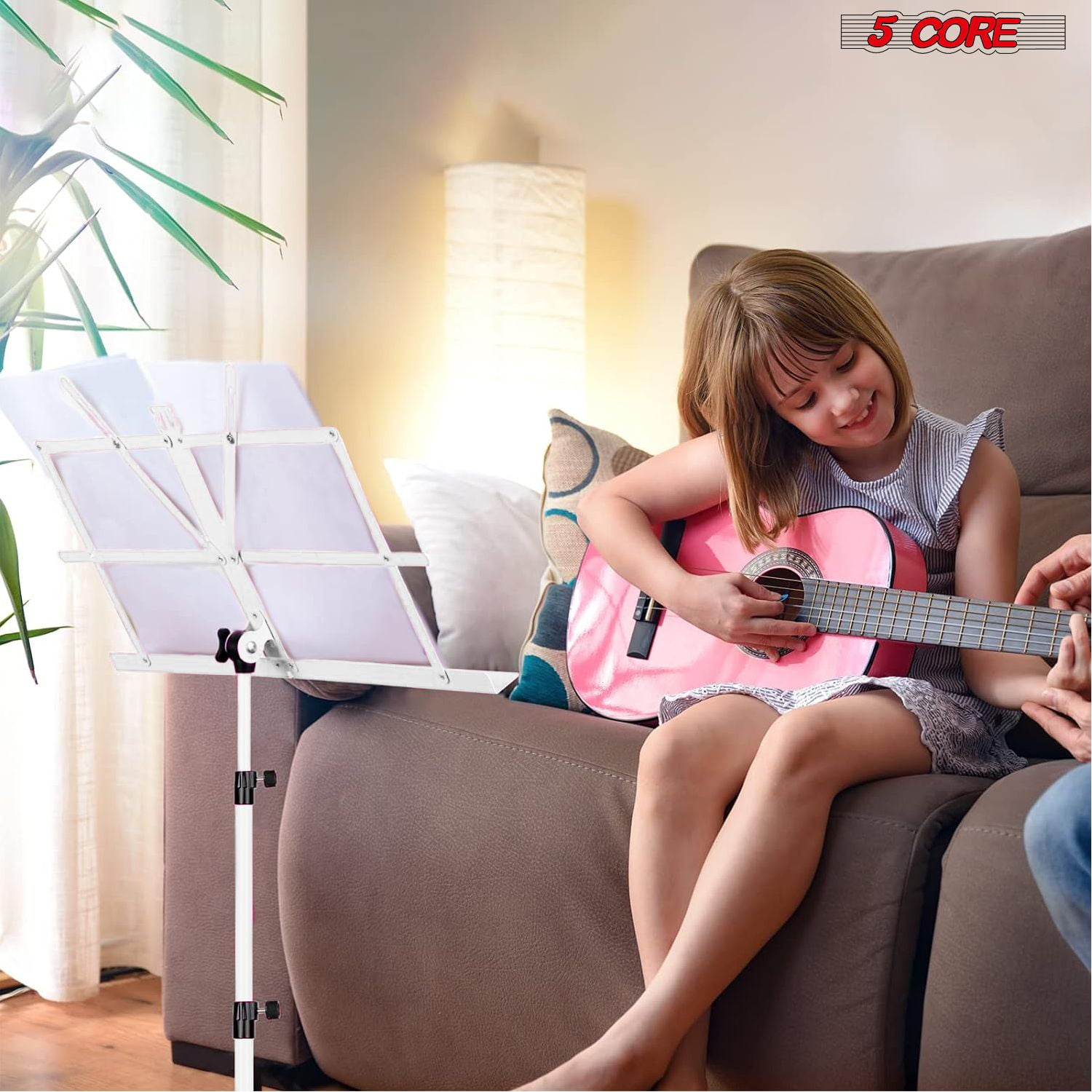 5Core Music Stand For Sheet Music Portable Tripod Adjustable Folding Note Holder