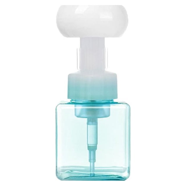 Dispensador de jabón líquido PETG de 250 ml, botella con bomba de espuma en forma de flor, botella dispensadora transparente de espuma vacía de plástico, botella de almacenamiento de Gel de ducha