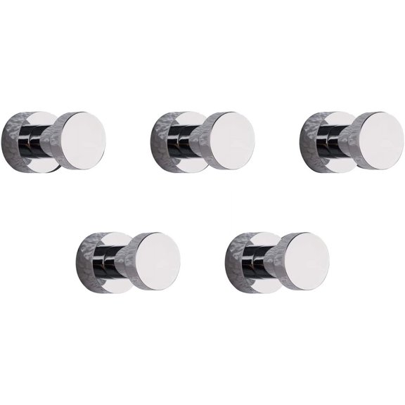Gancho de pared, gancho para toallas para baño, cocina, puerta, armario y alacena, paquete de 5, latón (cromado)