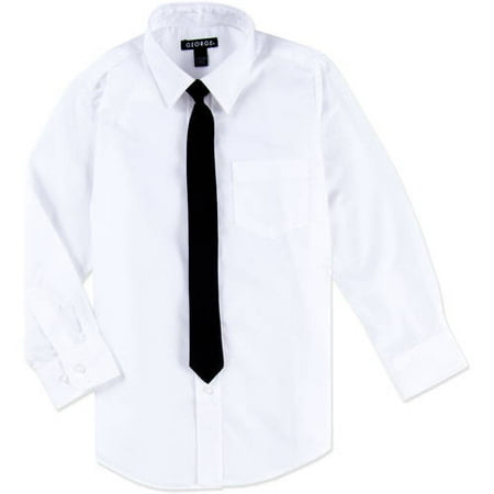 George Packaged Dress Shirt with Black Tie (Little Boys & Big Boys)