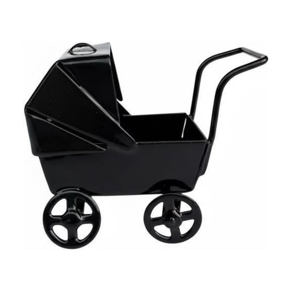 Abbraccia Miniature Dollhouse Pram Carriage Stroller Iron Build 1 12 Scale Detailed Design for Diorama Scenes Model Photography