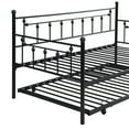 thumbnail image 5 of PORKISS Daybed with Trundle Bed, Twin Bed Frame, Metal Sofa Bed with Strong Supports for Living Room, Bedroom, and Guest Room, Black#2, 5 of 10