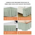 thumbnail image 6 of Sage Green Bed Skirt Buffalo Plaid Bed Skirts King Size 16 Inch Drop, Wrap Around Dust Ruffle&nbsp;Bedskirt with Adjustable Elastic Belt for Queen Size Beds, 6 of 7