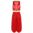 thumbnail image 1 of TiaoBug Gilet Arabe pour Enfants Filles Garçons Personnage de Conte de Fées avec Ensemble de Bloomers en Satin Rouge 12, 1 of 5
