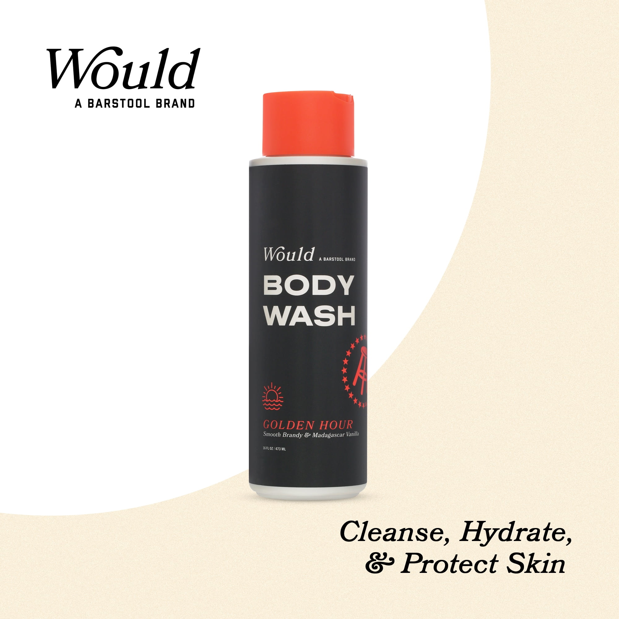 Would by Barstool Sports, Adult Body Wash, Golden Hour, 16 oz, All Skin Types