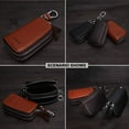 thumbnail image 4 of Contact's Genuine Leather Car Key Keychain Holder Metal Hook and Keyring Zipper, 4 of 8