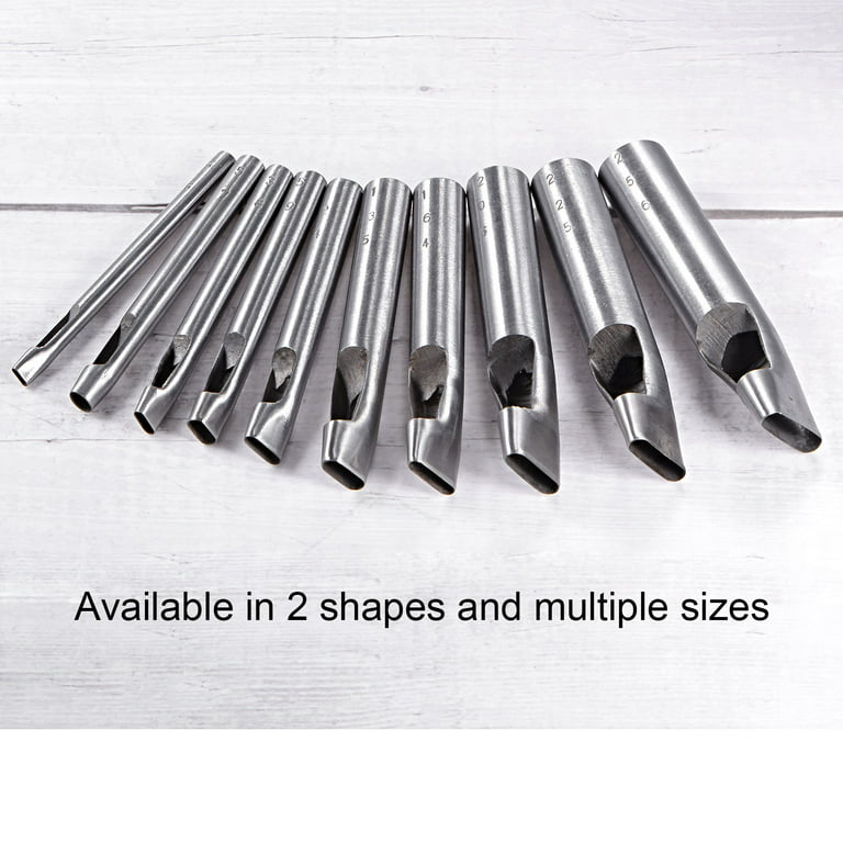 Mobestech 12pcs Belt Puncher Oval Hole Punch for Leather Belt Hole Cutter  Steel Hole Punch Gasket Hole Puncher Hole Cutter for Leather Hole Punching