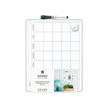 U Brands Magnetic Monthly  Whiteboard, 11" x 14", White Frame, 260U