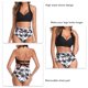 thumbnail image 5 of Mujeres traje de baño Halter Masajeadores cuello extraíble pecho pad alta cintura Pantalones cortos dos piezas para verano tipo 1 L, 5 of 6