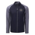 thumbnail image 2 of Men's-Cutter & Buck  Heather Navy Philadelphia Union Adapt Eco Knit Hybrid Recycled Full-Zip Jacket, 2 of 3