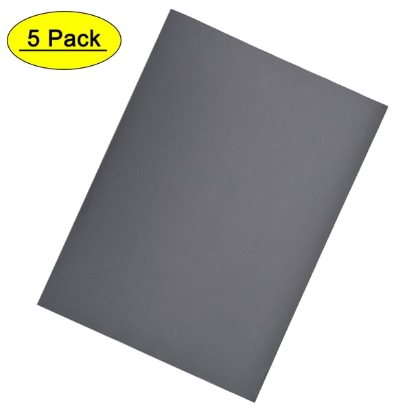 Uxcell Papel de lija impermeable de 1000 granos, papel de lija húmedo y seco para acabado de muebles de madera, silicona gris, 5 piezas