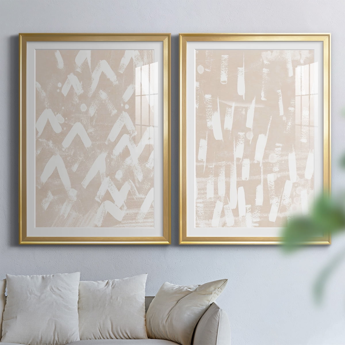 Wexford Home Earth Etching III Premium Framed Print, 26.5" x 36.5" - Ready to Hang, Gold (Set of 2)