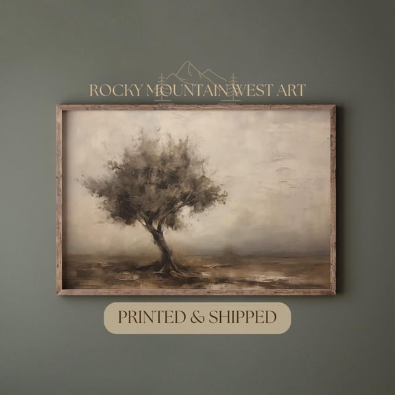 Vintage Olive Tree Wall Art Rustic Mediterranean Wall Art Moody Wall Art Vintage Botanical Art Muted Tonal Art Nature Wall Art Poster, Unframed Poster Size 8x12 F03.1.15l1020