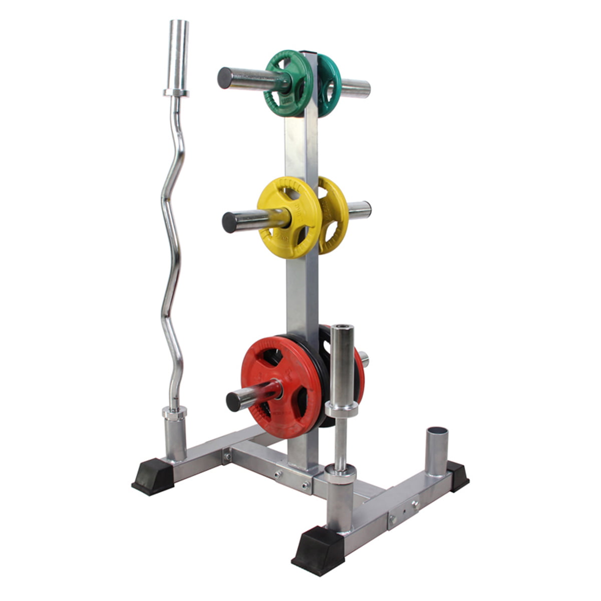 Heavy Duty Olympic 2Inch Barbell Plate Storage Rack Weight Bar Tree Stand Holder 