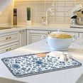 thumbnail image 6 of Blue Floral Dish Drying Mat, Absorbent Microfiber Pad Protector For Kitchen Counter Top Mat Dish Drainboard 18x24in, 6 of 7