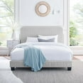 thumbnail image 2 of Tufted Platform Bed Frame, Twin Size, Velvet, Light Grey Gray, Modern Contemporary Urban Design, Bedroom Master Guest Suite, 2 of 8