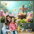 thumbnail image 1 of Decoraciones de Pascua, adornos de Pascua, regalos de Pascua, corona de primavera, valla, Pascua, nuevo material fotográfico, fondo de fotografía, tela de fibra de poliéster, tela de fondo, etc., 1 of 6