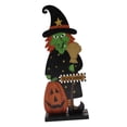 thumbnail image 1 of Adorno de de calabaza para Halloween, artesanías de madera, obra de arte coleccionable, decoración de Halloween para casa encantada, accesorios Estilo D Macarena signo de halloween, 1 of 8