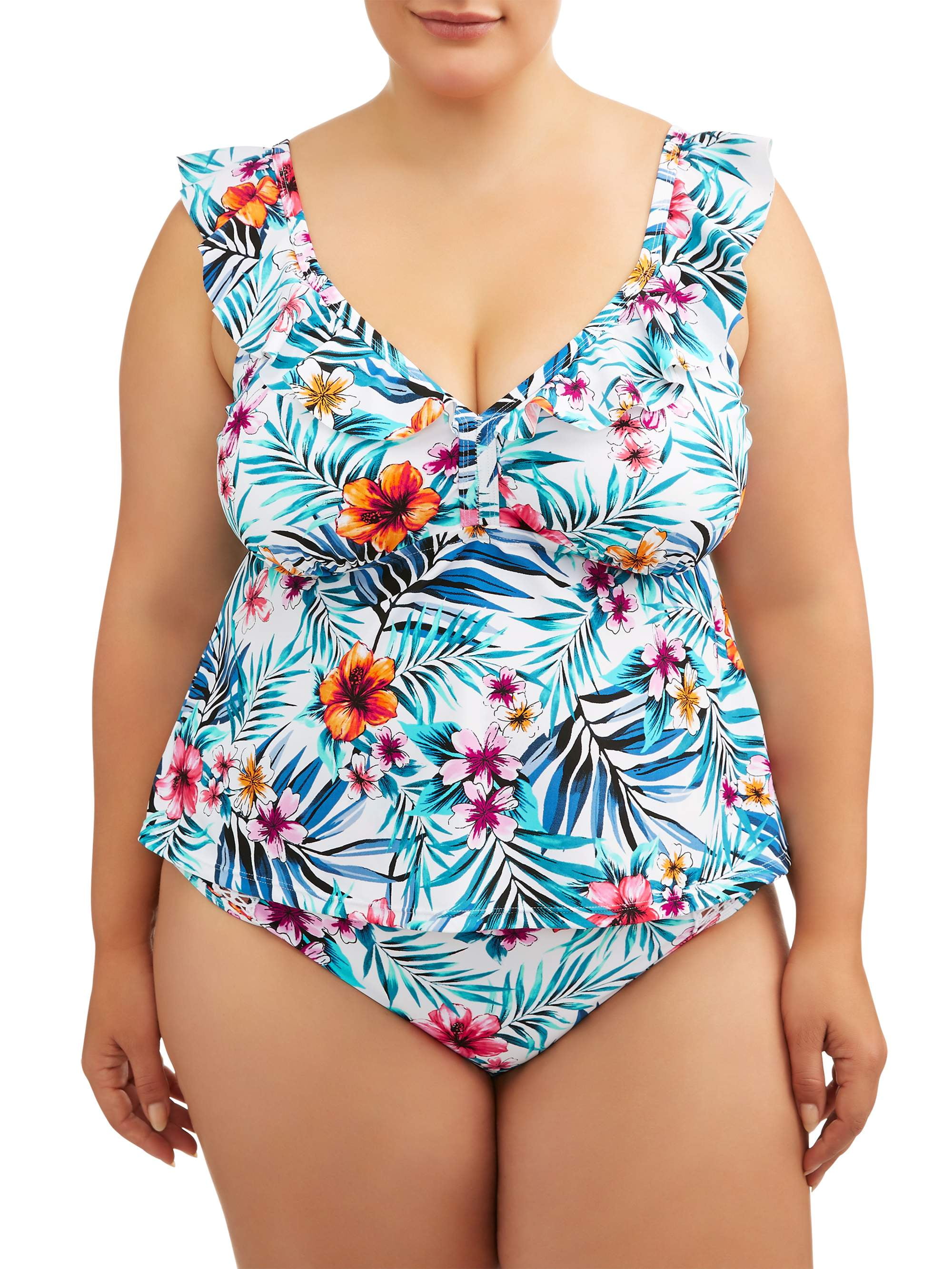 ruffle tankini swimsuit top